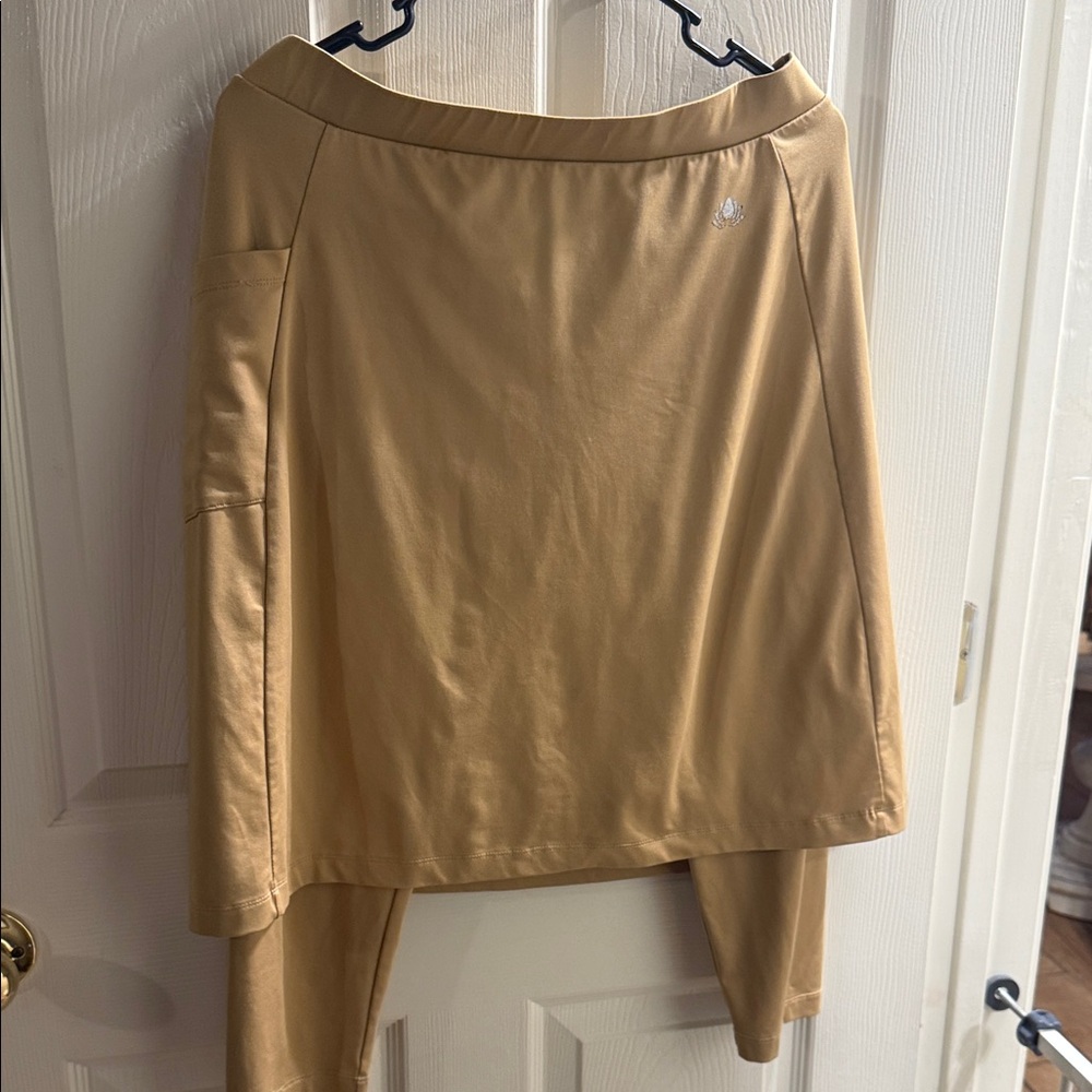 Light Camel A-Line Active Skort with Attached Shorts